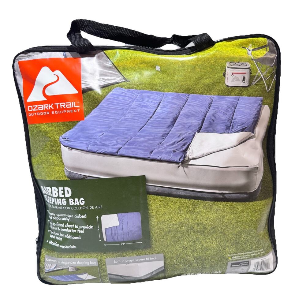 New Ozark Trail Outdoor Equipment Queen Airbed Sleeping Bag Travel Camping Bed